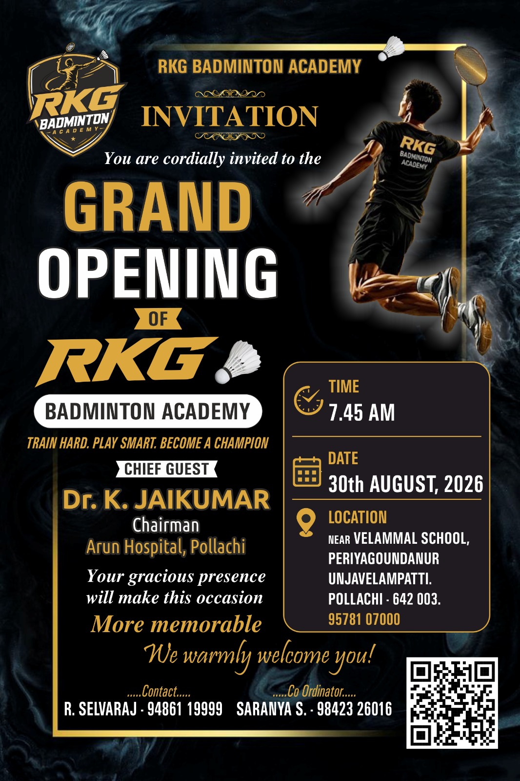 Grand opening of RKG Badminton Academy