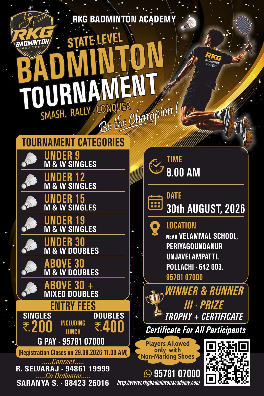 Tournament day at the academy