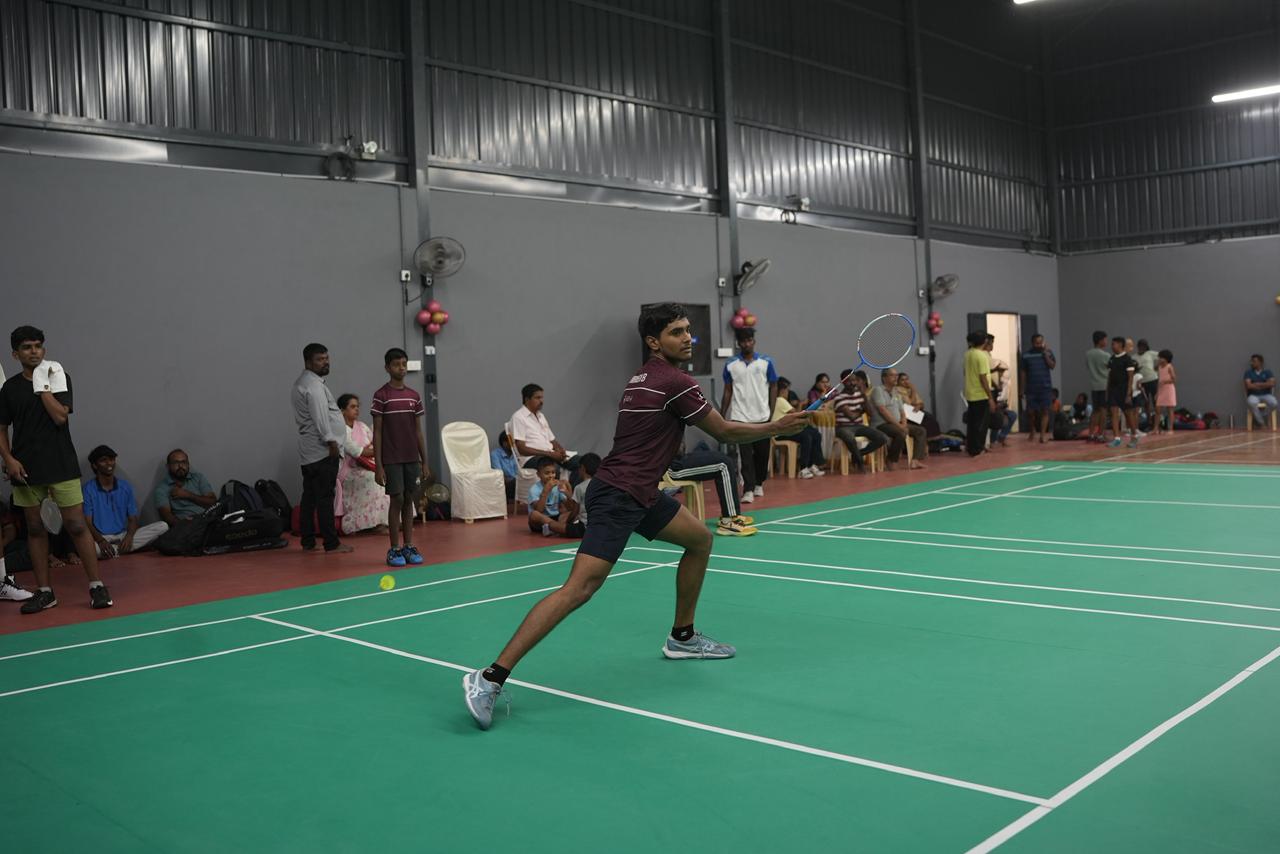Rackets on court
